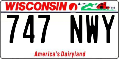 WI license plate 747NWY