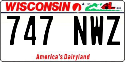 WI license plate 747NWZ