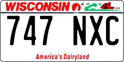WI license plate 747NXC
