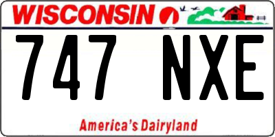 WI license plate 747NXE