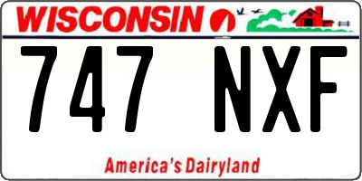 WI license plate 747NXF