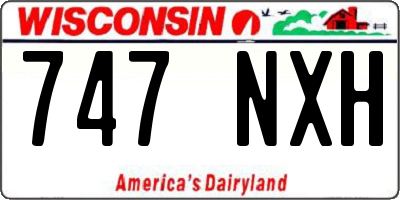 WI license plate 747NXH