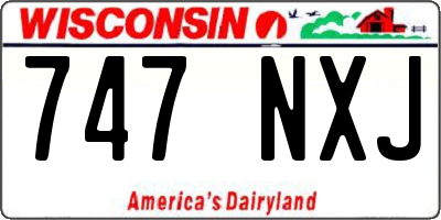 WI license plate 747NXJ