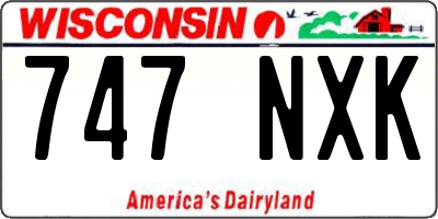 WI license plate 747NXK