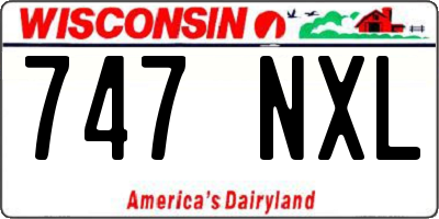 WI license plate 747NXL