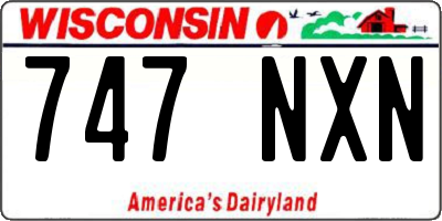 WI license plate 747NXN