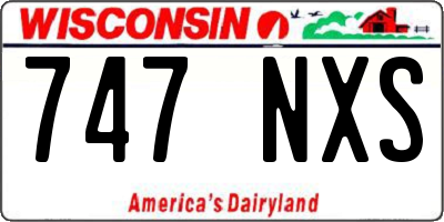 WI license plate 747NXS