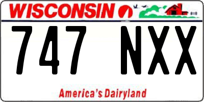 WI license plate 747NXX