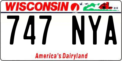 WI license plate 747NYA