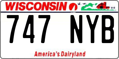 WI license plate 747NYB