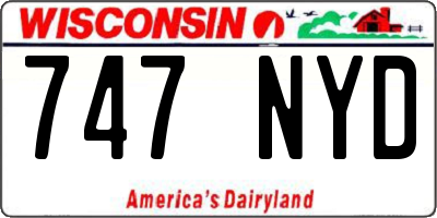 WI license plate 747NYD