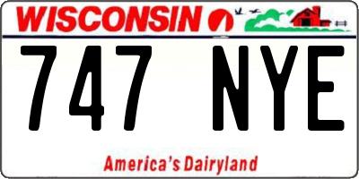 WI license plate 747NYE