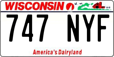 WI license plate 747NYF
