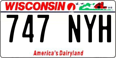 WI license plate 747NYH
