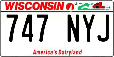 WI license plate 747NYJ