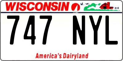 WI license plate 747NYL