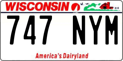 WI license plate 747NYM