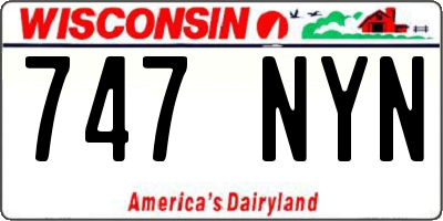 WI license plate 747NYN