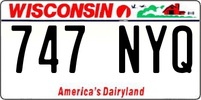 WI license plate 747NYQ