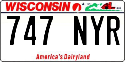 WI license plate 747NYR