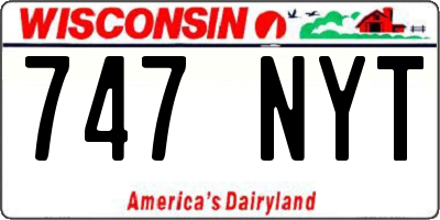 WI license plate 747NYT