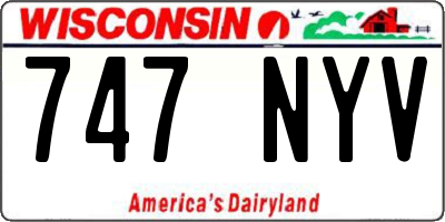 WI license plate 747NYV