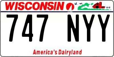WI license plate 747NYY