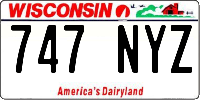 WI license plate 747NYZ