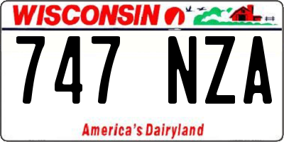 WI license plate 747NZA
