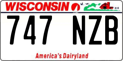 WI license plate 747NZB