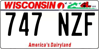 WI license plate 747NZF