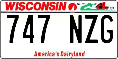 WI license plate 747NZG