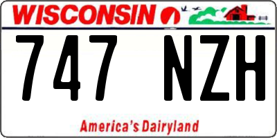 WI license plate 747NZH