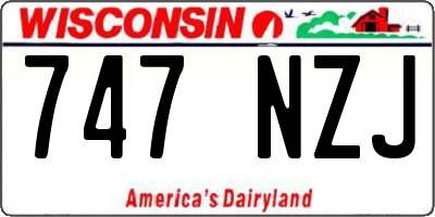 WI license plate 747NZJ