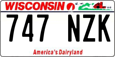 WI license plate 747NZK