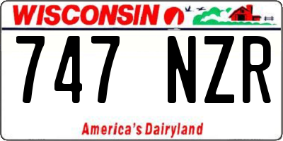 WI license plate 747NZR