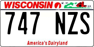 WI license plate 747NZS
