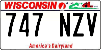 WI license plate 747NZV