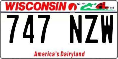 WI license plate 747NZW
