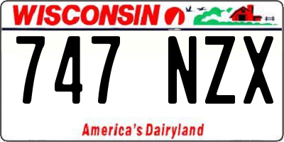 WI license plate 747NZX
