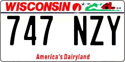 WI license plate 747NZY