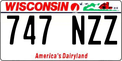 WI license plate 747NZZ