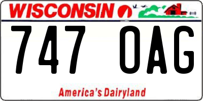 WI license plate 747OAG