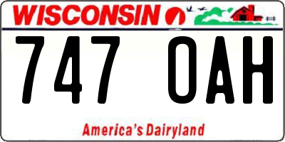 WI license plate 747OAH