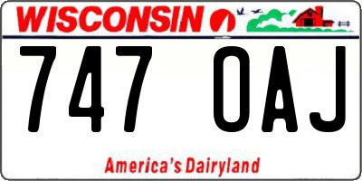 WI license plate 747OAJ