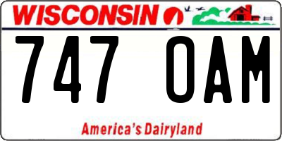 WI license plate 747OAM