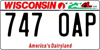 WI license plate 747OAP
