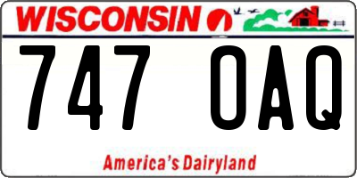 WI license plate 747OAQ