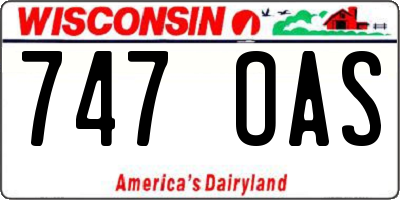 WI license plate 747OAS