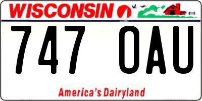 WI license plate 747OAU